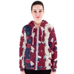 Flat Design Christmas Pattern Collection Art Women s Zipper Hoodie
