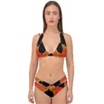 Fractal Mandelbrot Set Pattern Art Double Strap Halter Bikini Set