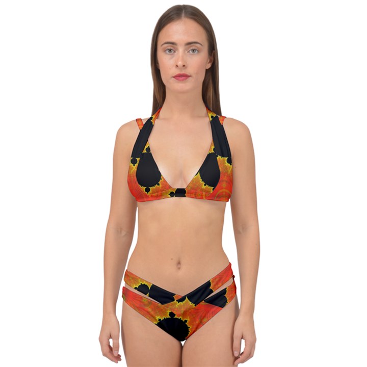 Fractal Mandelbrot Set Pattern Art Double Strap Halter Bikini Set