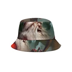 A Santa Claus Standing In Front Of A Dragon Low Bucket Hat (kids)