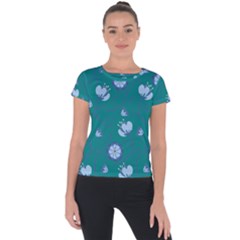 Floral-seamless-pattern Short Sleeve Sports Top 