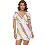 Abstract Pattern T- Shirt Abstract Pattern 6 Low Cut Cap Sleeve Mini Dress