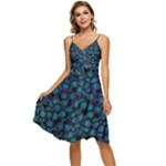 Background Abstract Textile Design Sleeveless Tie Front Chiffon Dress