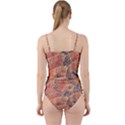 Leaves Pattern Abstract Circles Dots Ornament Cut Out Top Tankini Set View2