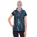 Sci Fi Computer Screen Women s Button Up Vest View1