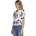 Frame Border Picture Frame Puffed Short Sleeve Button Up Jacket View2