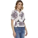 Frame Border Picture Frame Puffed Short Sleeve Button Up Jacket View3