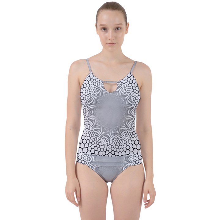 Hexagon Honeycombs Pattern Structure Abstract Cut Out Top Tankini Set