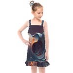 Ai Generated Space Design Fractal Light Motion Kids  Overall Dress