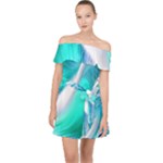 Pastel Simple Wave Off Shoulder Chiffon Dress