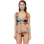 Tree Nature Landscape Fantasy Low Cut Ruffle Edge Bikini Set