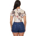 Beagel150dpi Patternbeagle8x8cm Side Button Cropped Tee View4