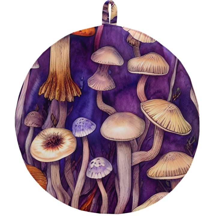 Whimsical Forest Mushroom Round Trivet