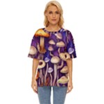 Whimsical Forest Mushroom Oversized Basic Tee