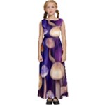 Whimsical Forest Mushroom Kids  Satin Sleeveless Maxi Dress
