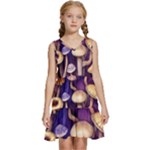 Whimsical Forest Mushroom Kids  Sleeveless Tiered Mini Dress