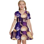 Whimsical Forest Mushroom Kids  Short Sleeve Tiered Mini Dress