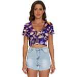 Whimsical Forest Mushroom V-Neck Crop Top