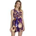 Whimsical Forest Mushroom Sleeveless High Waist Mini Dress