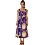 Whimsical Forest Mushroom Square Neckline Tiered Midi Dress