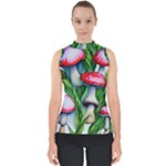 Woods Mushroom Forest Academia Core Mock Neck Shell Top