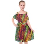 Liquid Art Pattern - Abstract Art Kids  Cut Out Shoulders Chiffon Dress