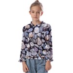 Stone Texture Nature Background Rocks Pebbles Kids  Frill Detail Tee