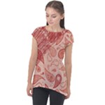 Tribal Background Pattern Texture Design Cap Sleeve High Low Top