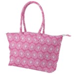 Pink Gerbera Daisy Vector Tile Pattern Canvas Shoulder Bag