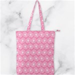 Pink Gerbera Daisy Vector Tile Pattern Double Zip Up Tote Bag