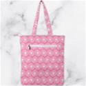 Pink Gerbera Daisy Vector Tile Pattern Double Zip Up Tote Bag View2