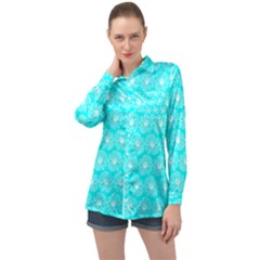 Gerbera Daisy Vector Tile Pattern Long Sleeve Satin Shirt