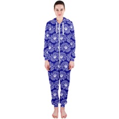 Gerbera Daisy Vector Tile Pattern Hooded Jumpsuit (ladies)