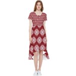 Abstract Knot Geometric Tile Pattern High Low Boho Dress