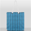 Blue Gray Leaf Pattern Full Print Rope Handle Tote (Large) View1