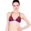 Geometric Pattern Colorful Fluorescent Background Bikini Top View1