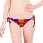 Geometric Pattern Colorful Fluorescent Background Bikini Bottoms