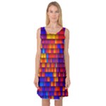 Geometric Pattern Colorful Fluorescent Background Sleeveless Satin Nightdress