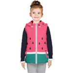 Watermelon Fruit Pattern Kids  Hooded Puffer Vest