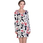 Cute Christmas Seamless Pattern Vector Long Sleeve Nightdress