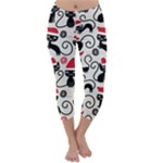 Cute Christmas Seamless Pattern Vector Capri Winter Leggings 