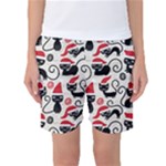 Cute Christmas Seamless Pattern Vector Women s Basketball Shorts