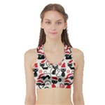 Cute Christmas Seamless Pattern Vector Sports Bra with Border