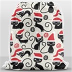 Cute Christmas Seamless Pattern Vector Drawstring Bag (Large)