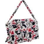 Cute Christmas Seamless Pattern Vector Canvas Crossbody Bag