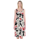 Cute Christmas Seamless Pattern Vector Midi Sleeveless Dress