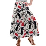 Cute Christmas Seamless Pattern Vector Women s Satin Palazzo Pants