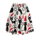 Cute Christmas Seamless Pattern Vector High Waist Skirt