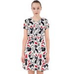 Cute Christmas Seamless Pattern Vector Adorable in Chiffon Dress