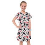 Cute Christmas Seamless Pattern Vector Kids  Drop Waist Dress